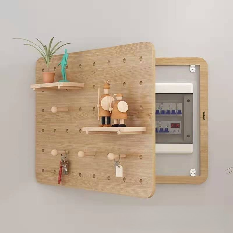 Home Decor Wall Panels - Solid Wood Pegboard Electrical Box Cover