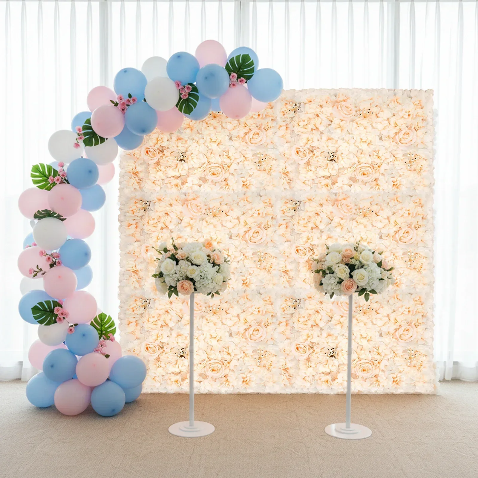Home Decor Wall Panels - 6 PCS 60*40cm Artificial Flower Wall