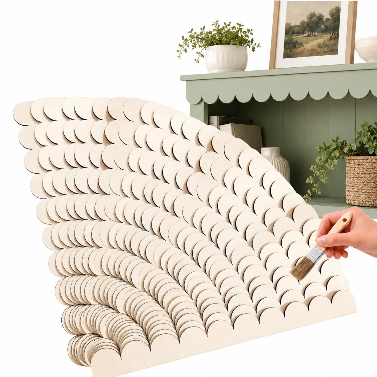 12pcs Scalloped Wood Trim - El - Home Decor Wall Molding review and price