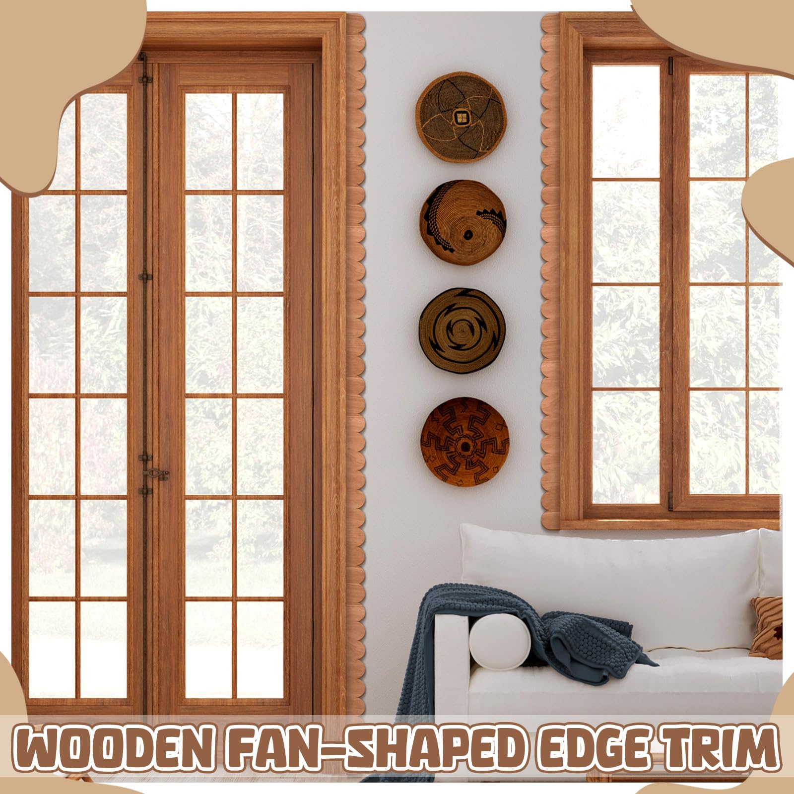 12pcs Scalloped Wood Trim - El - Home Decor Wall Molding review and price