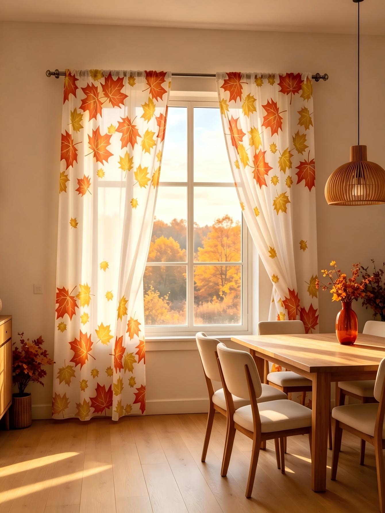 2PCS Digital Print Sheer Curta - Home Decor Yellow review and price