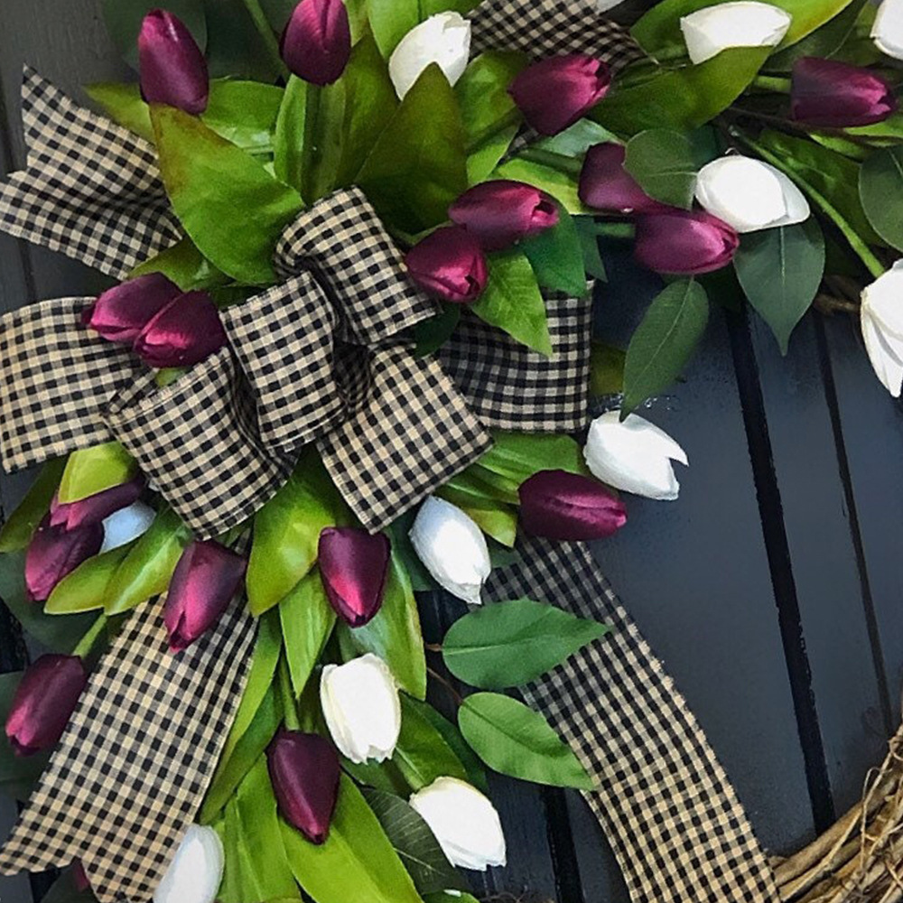 Spring Tulip Wreath, Door Hang - Home Decor Tulip review and price