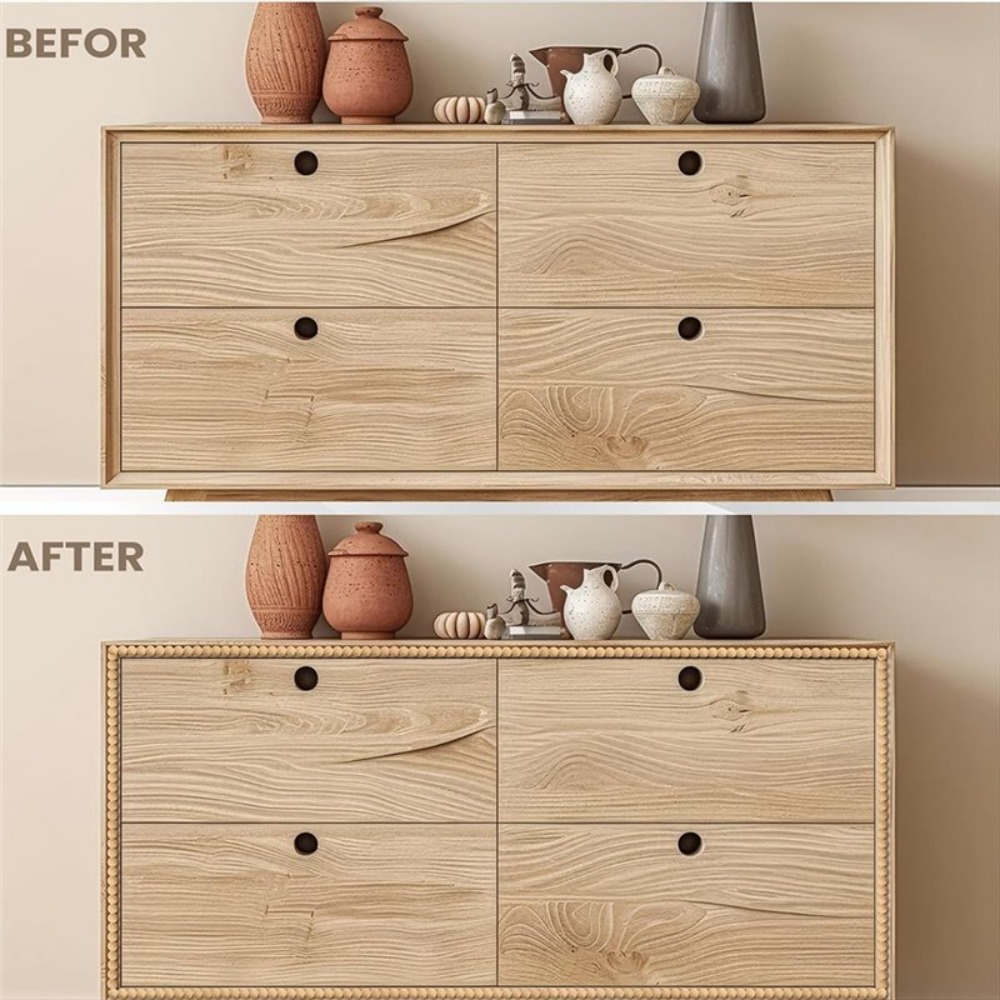 10ft Wood Color Bead Molding T - Home Decor Wall Molding review and price
