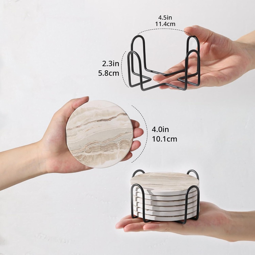Absorbent Ceramic Coasters Set - Home Decor Free Images review and price