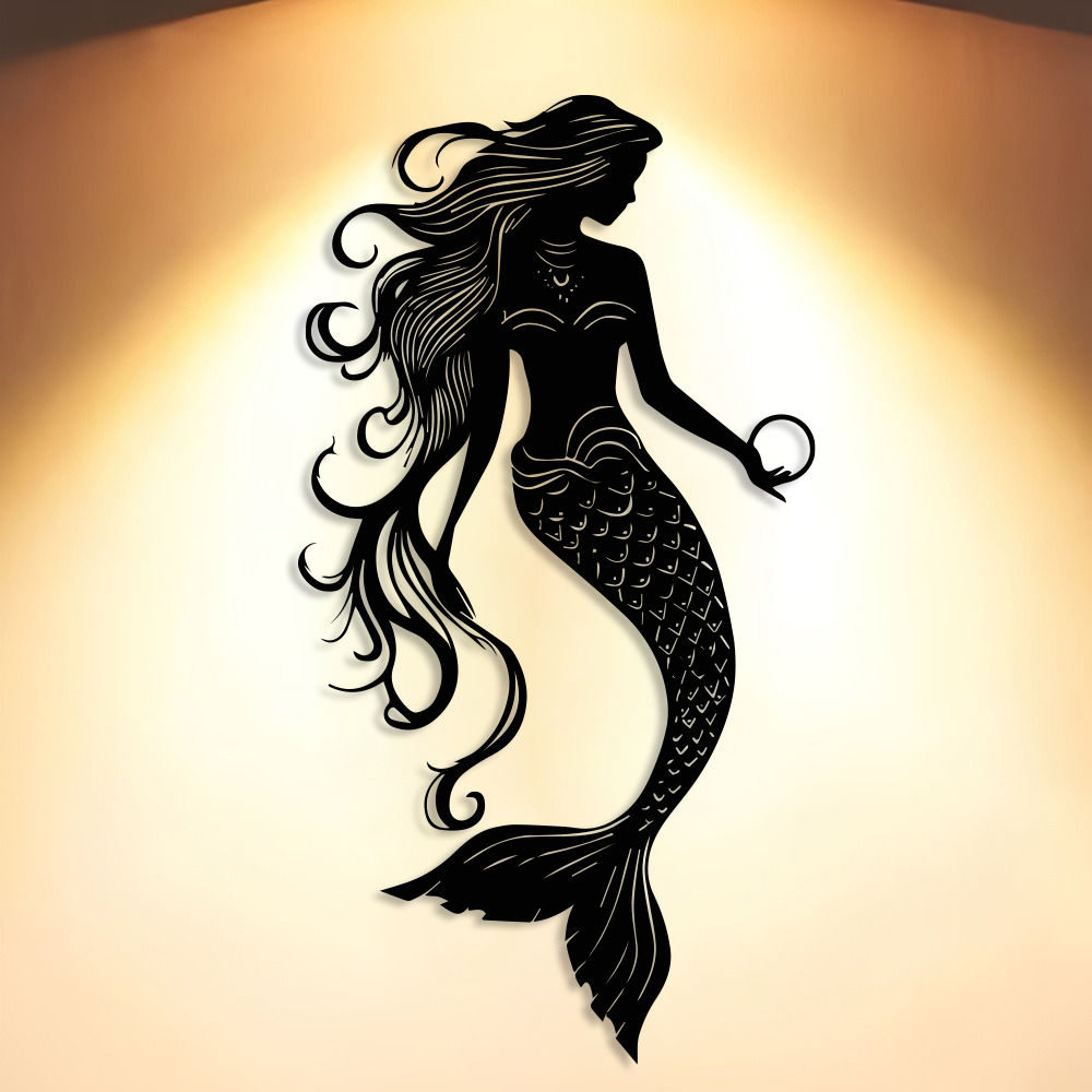 Elegant Mermaid Metal Wall Art - Home Decor Nautical review and price