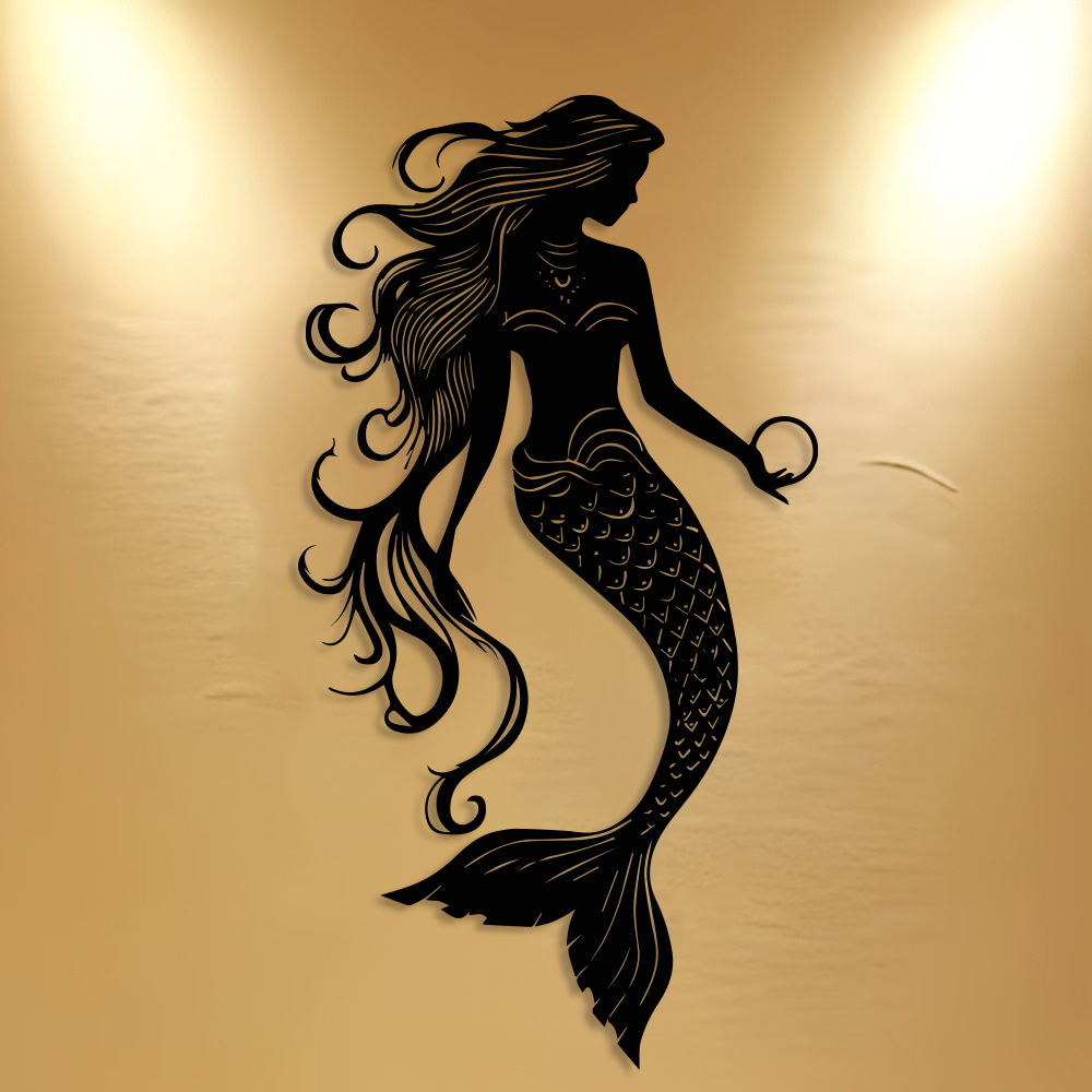 Elegant Mermaid Metal Wall Art - Home Decor Nautical review and price