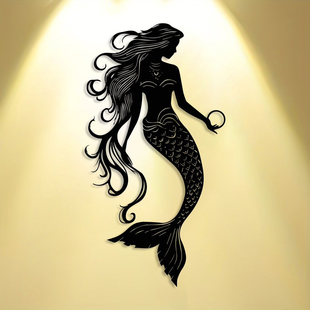 Elegant Mermaid Metal Wall Art - Home Decor Nautical review and price