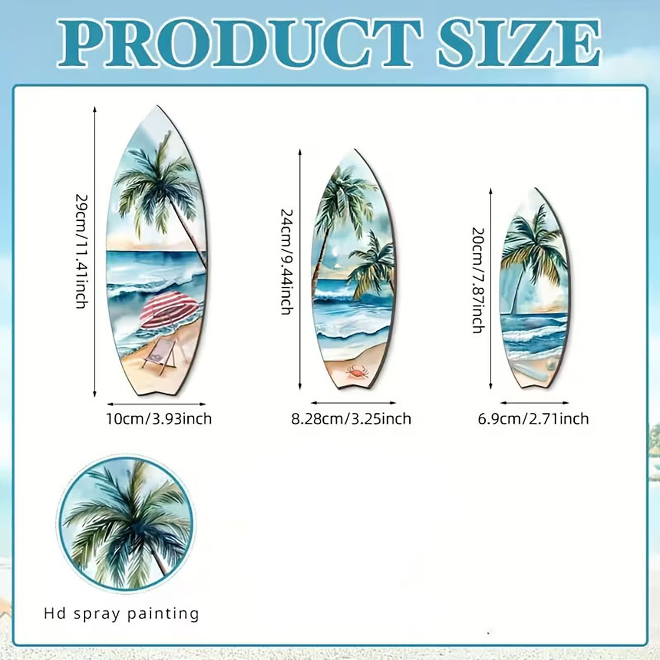 3pcs Ocean View Surfboard Wood - Home Decor Nautical review and price
