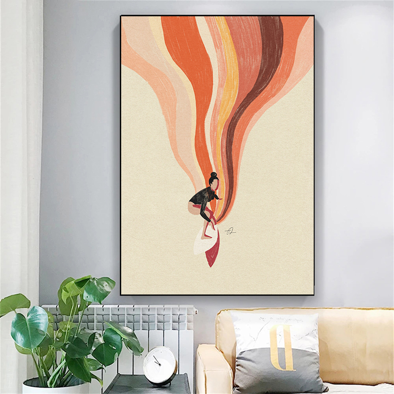 Nordic Minimalistic Art Surfin - Home Decor Nautical review and price