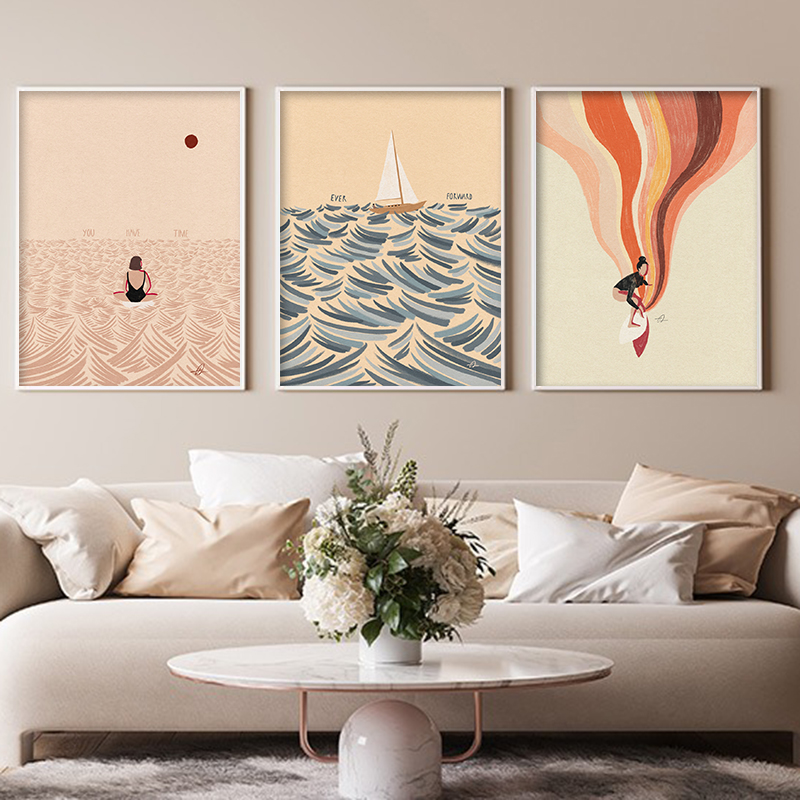 Nordic Minimalistic Art Surfin - Home Decor Nautical review and price