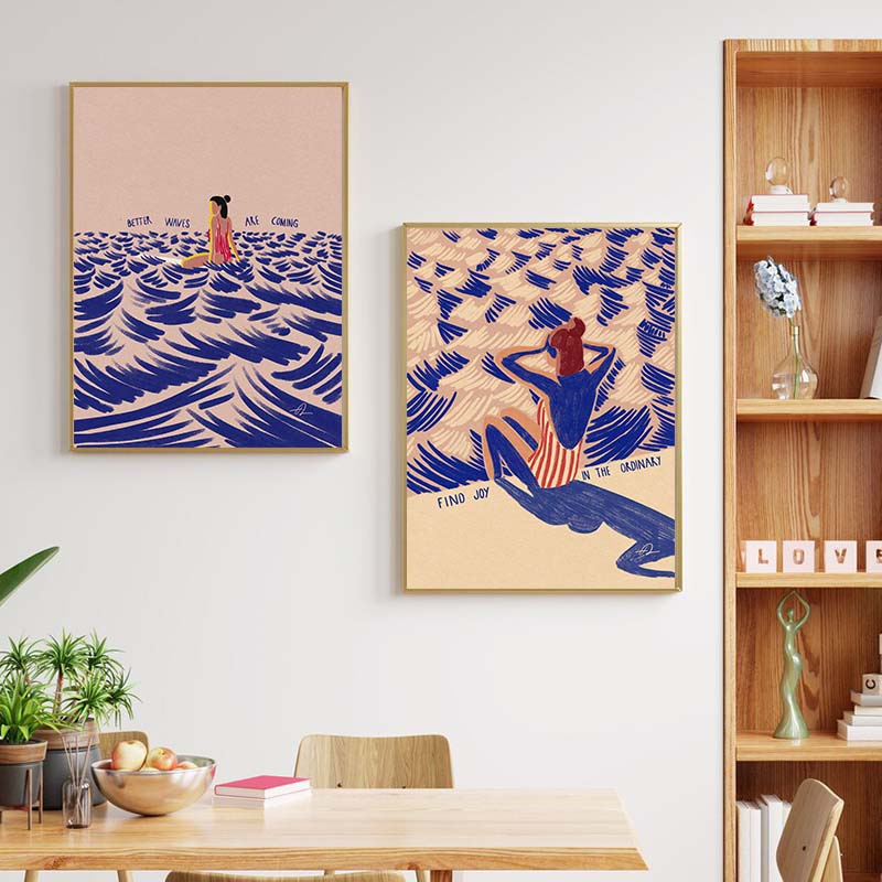 Nordic Minimalistic Art Surfin - Home Decor Nautical review and price