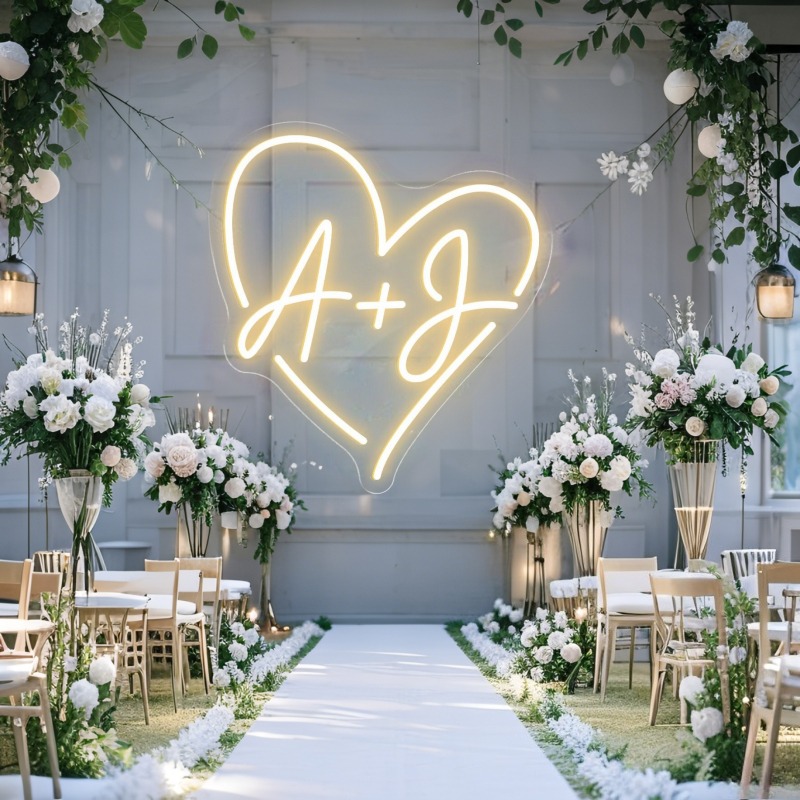 Custom Initials Heart LED Neon - Home Decor Nepal review and price