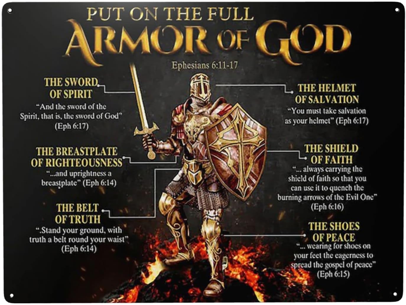 1p,WZVZGZ ARMOR OF GOD Tin gol - Home Decor Logo review and price