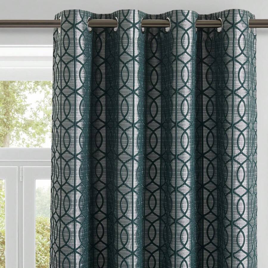 Geometric Jacquard Blackout Cu - Blackout Curtains review and price