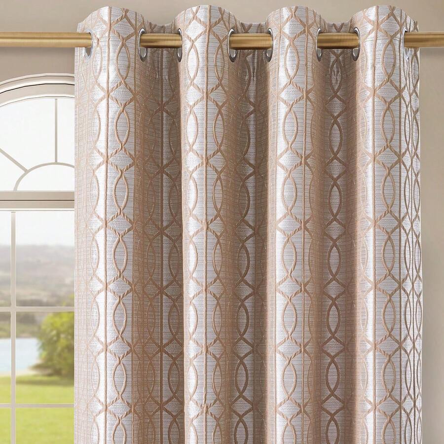 Geometric Jacquard Blackout Cu - Blackout Curtains review and price