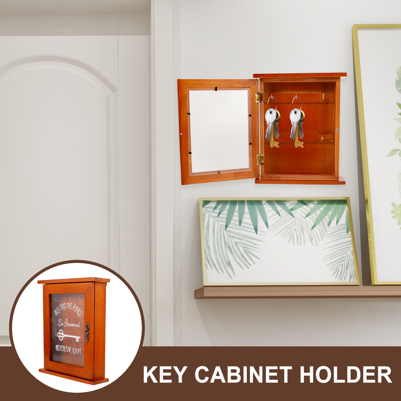 Wooden Wall Mounted Key Cabine - Home Decor Wall Panels review and price