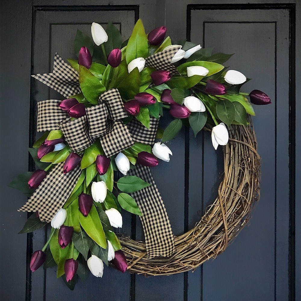 Spring Simulation Tulip Wreath - Home Decor Tulip review and price