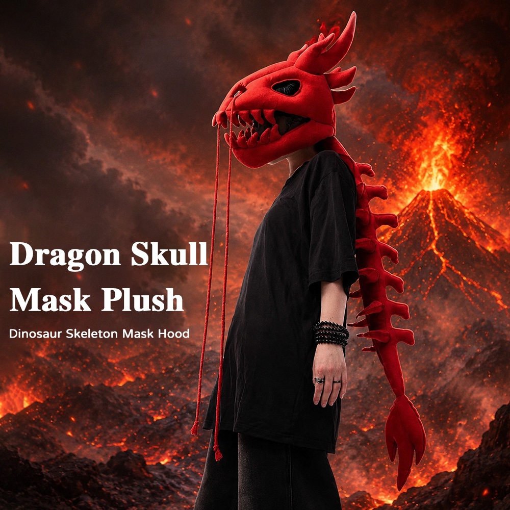 Dragon Skull Spine Plush Hood  - Home Decor Wall Molding review and price