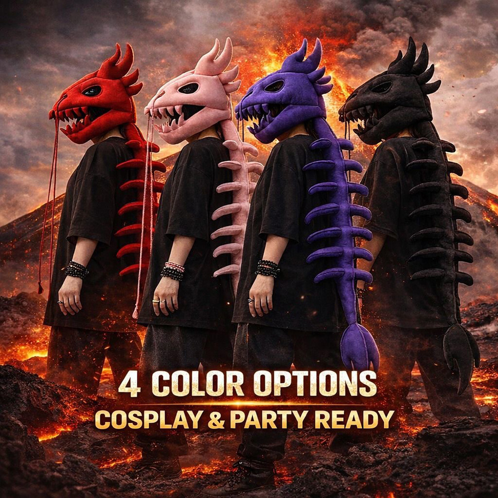 Dragon Skull Spine Plush Hood  - Home Decor Wall Molding review and price