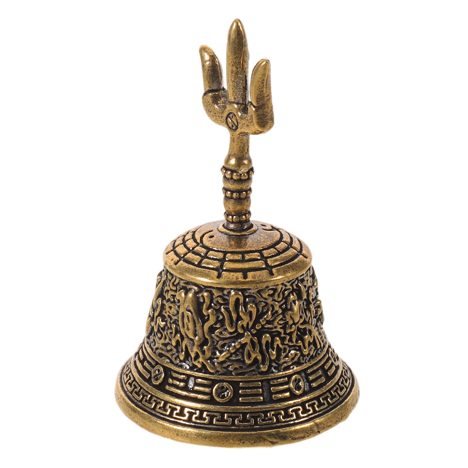 Brass Bell Copper Trident Hand - Home Decor Yellow review and price
