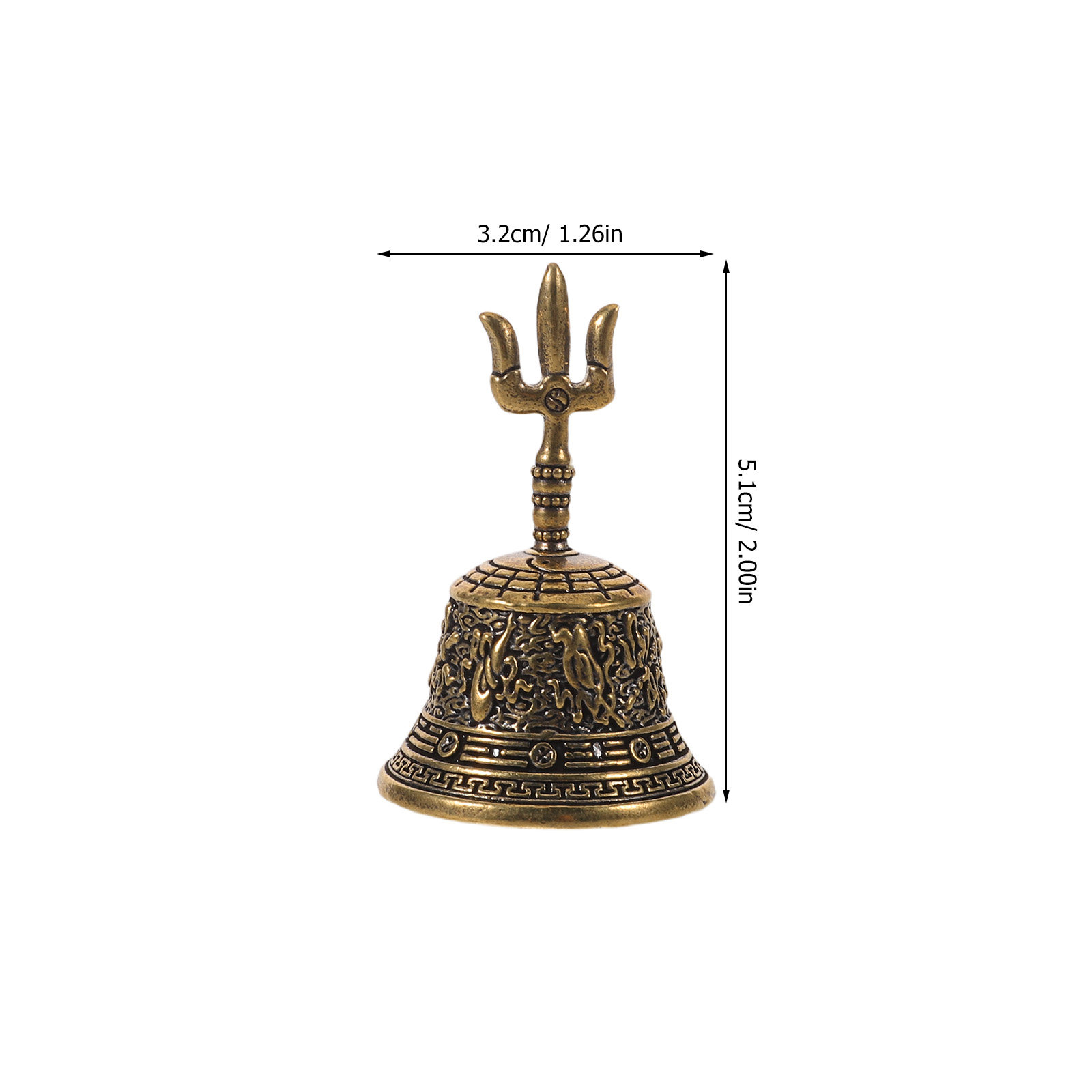 Brass Bell Copper Trident Hand - Home Decor Yellow review and price