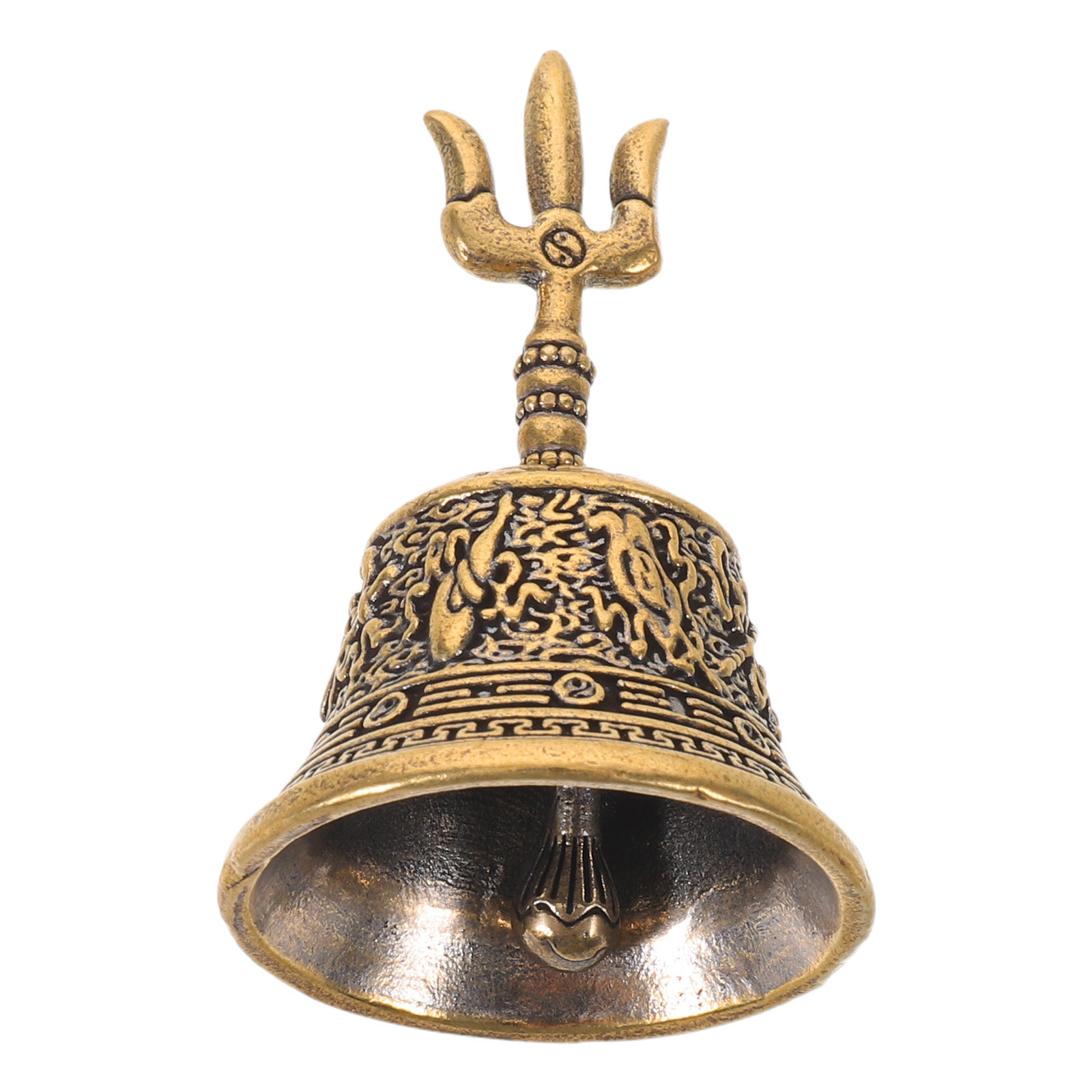 Brass Bell Copper Trident Hand - Home Decor Yellow review and price