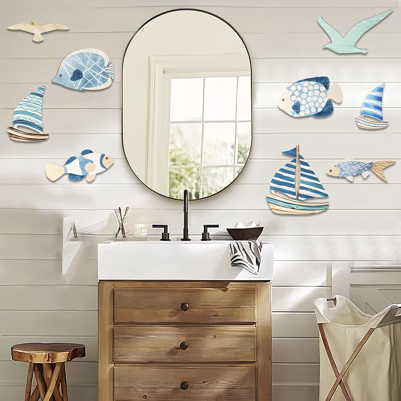 9Pcs Tropical Fish Seagull Sai - Home Decor Nautical review and price
