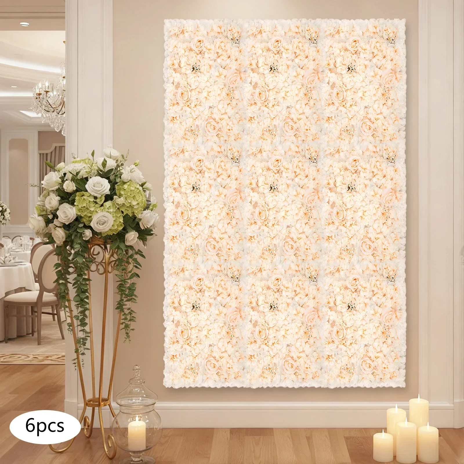 6 PCS 60*40cm Artificial Flowe - Home Decor Wall Panels review and price