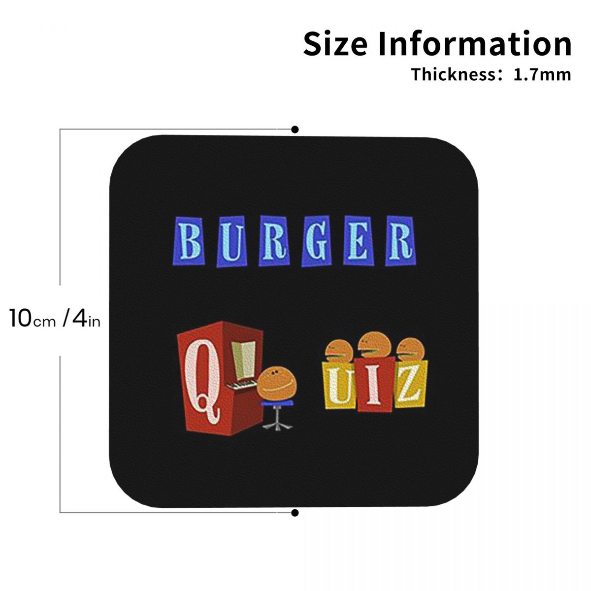 Burger Quiz New Logo Coasters  - Home Decor Quiz review and price