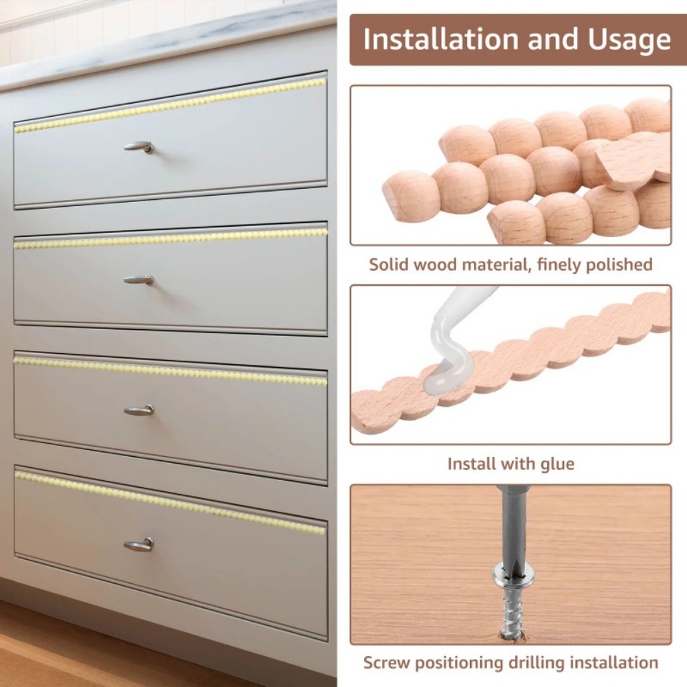 8Pcs Wood Decorative Beaded Wo - Home Decor Wall Molding review and price