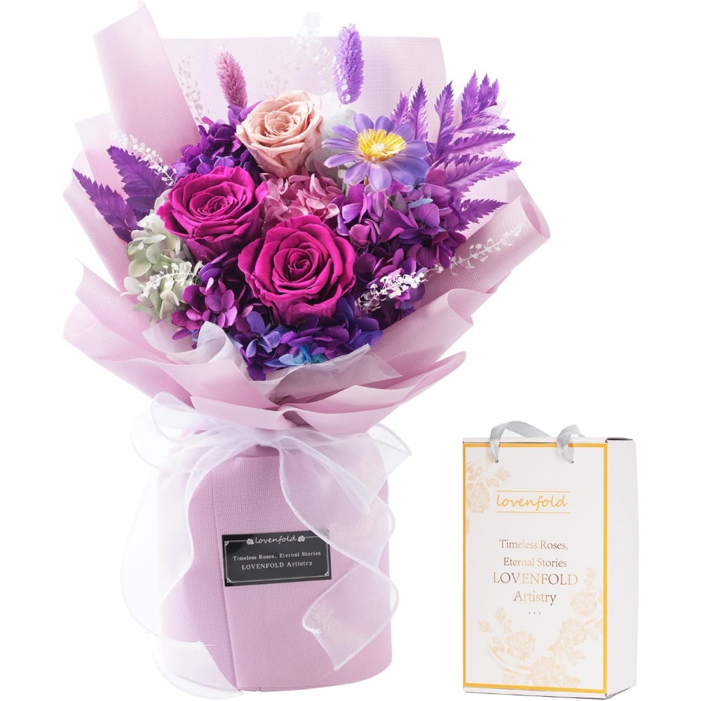 Preserved Purple Rose Bouquets - Home Decor Tulip review and price