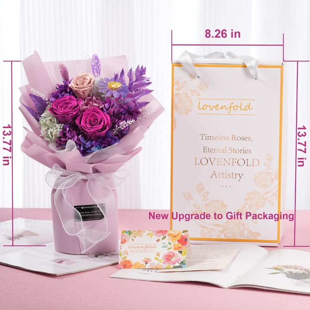 Preserved Purple Rose Bouquets - Home Decor Tulip review and price