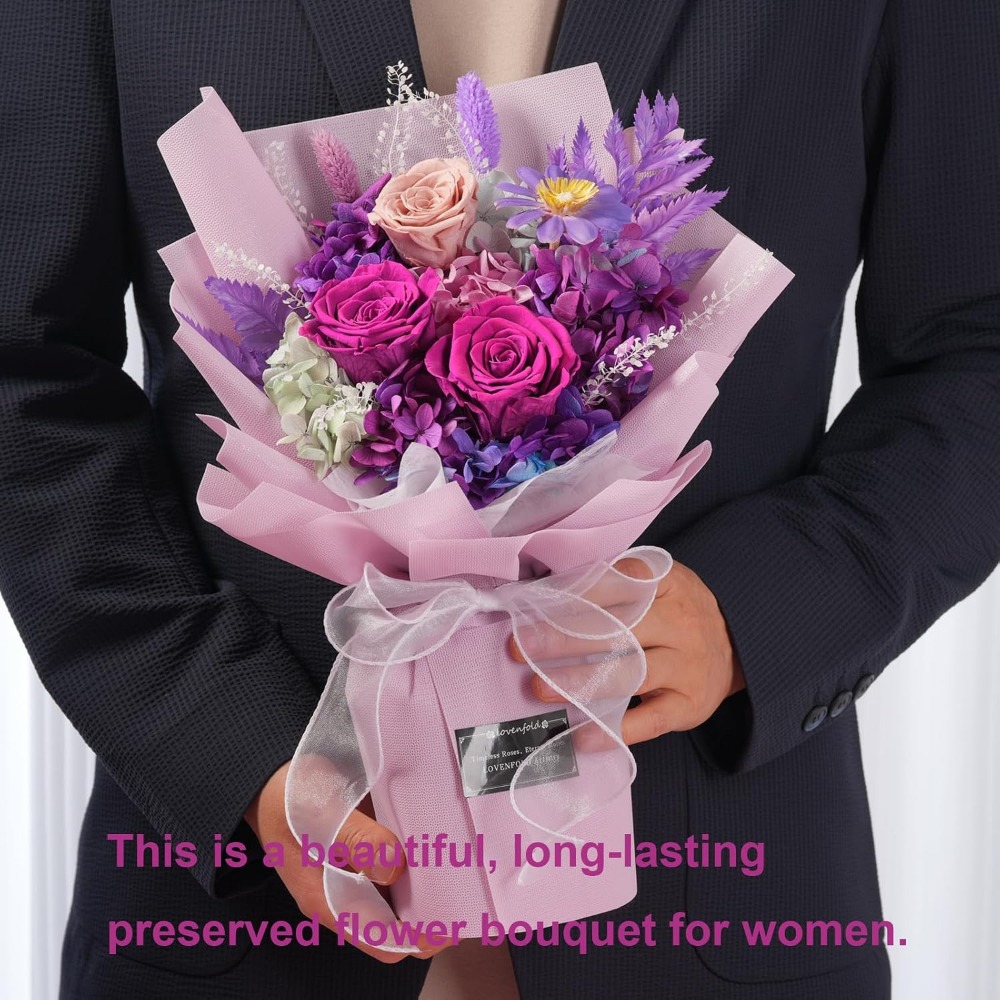 Preserved Purple Rose Bouquets - Home Decor Tulip review and price