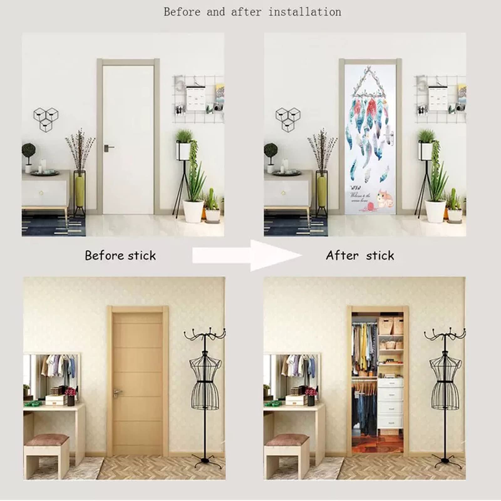 Custom Door Stickers Wallpaper - Home Decor Free Images review and price
