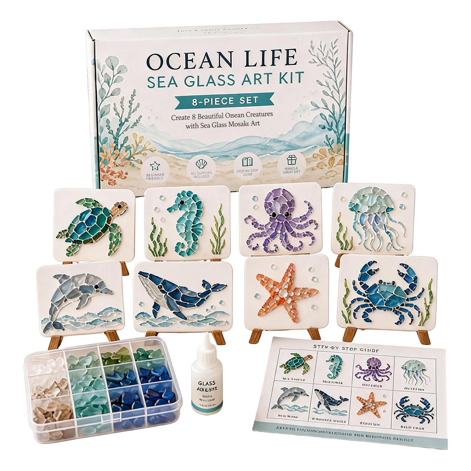 1pc Ocean Life Sea Glass Mosai - Home Decor Nautical review and price