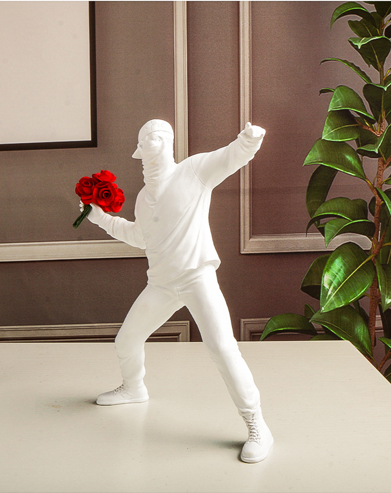 Banksy Still Flower Decoration - Abstract Sculpture Resin review and price