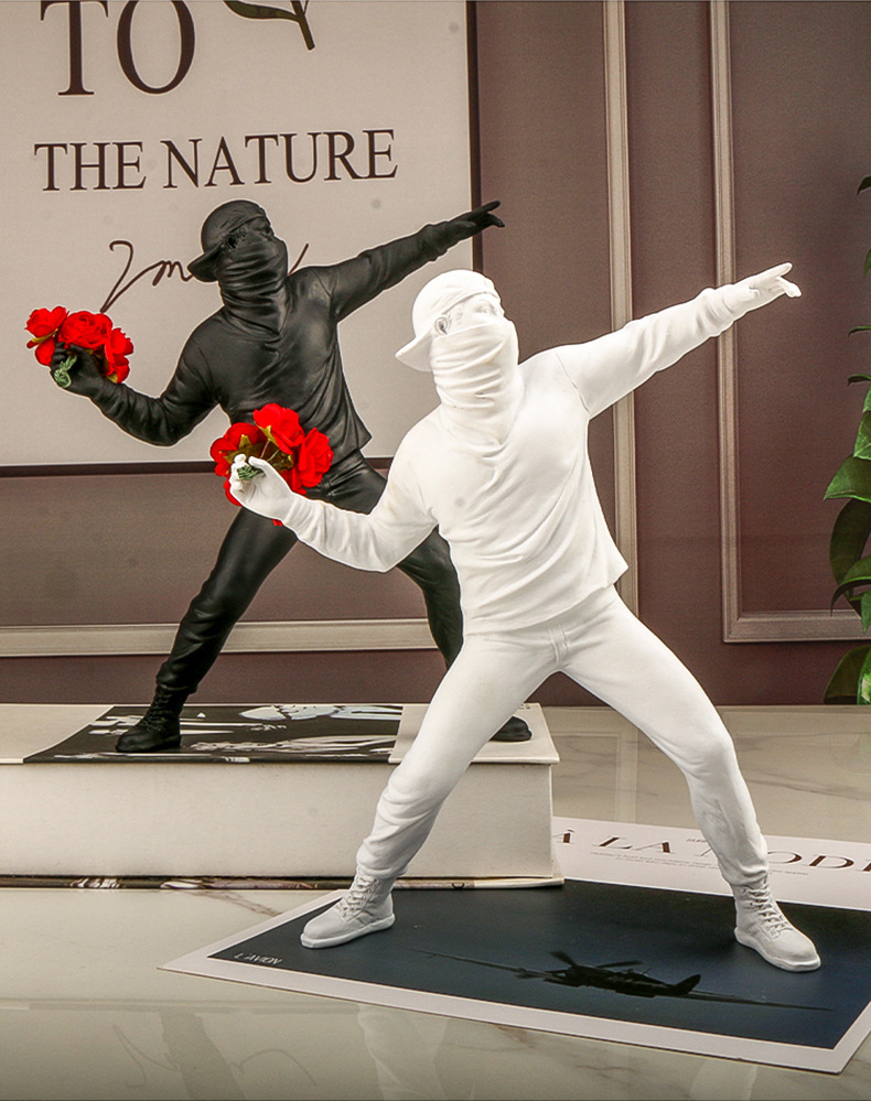 Banksy Still Flower Decoration - Abstract Sculpture Resin review and price