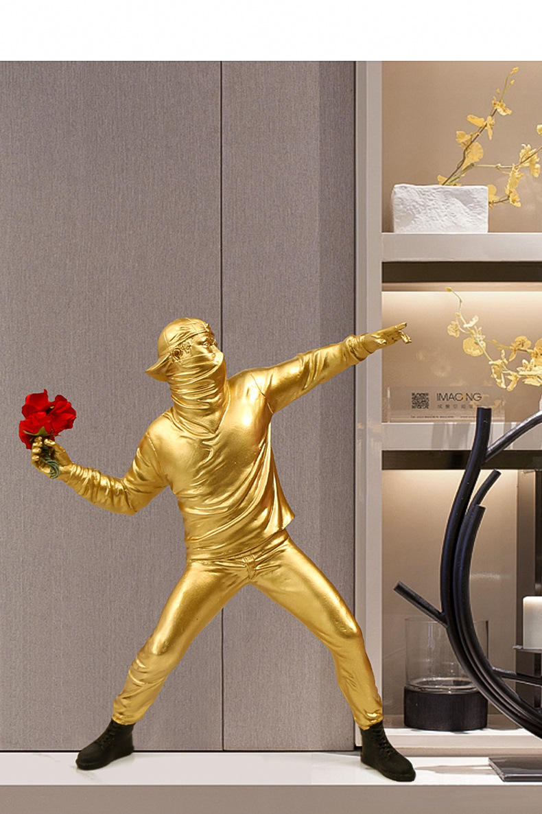 Banksy Still Flower Decoration - Abstract Sculpture Resin review and price