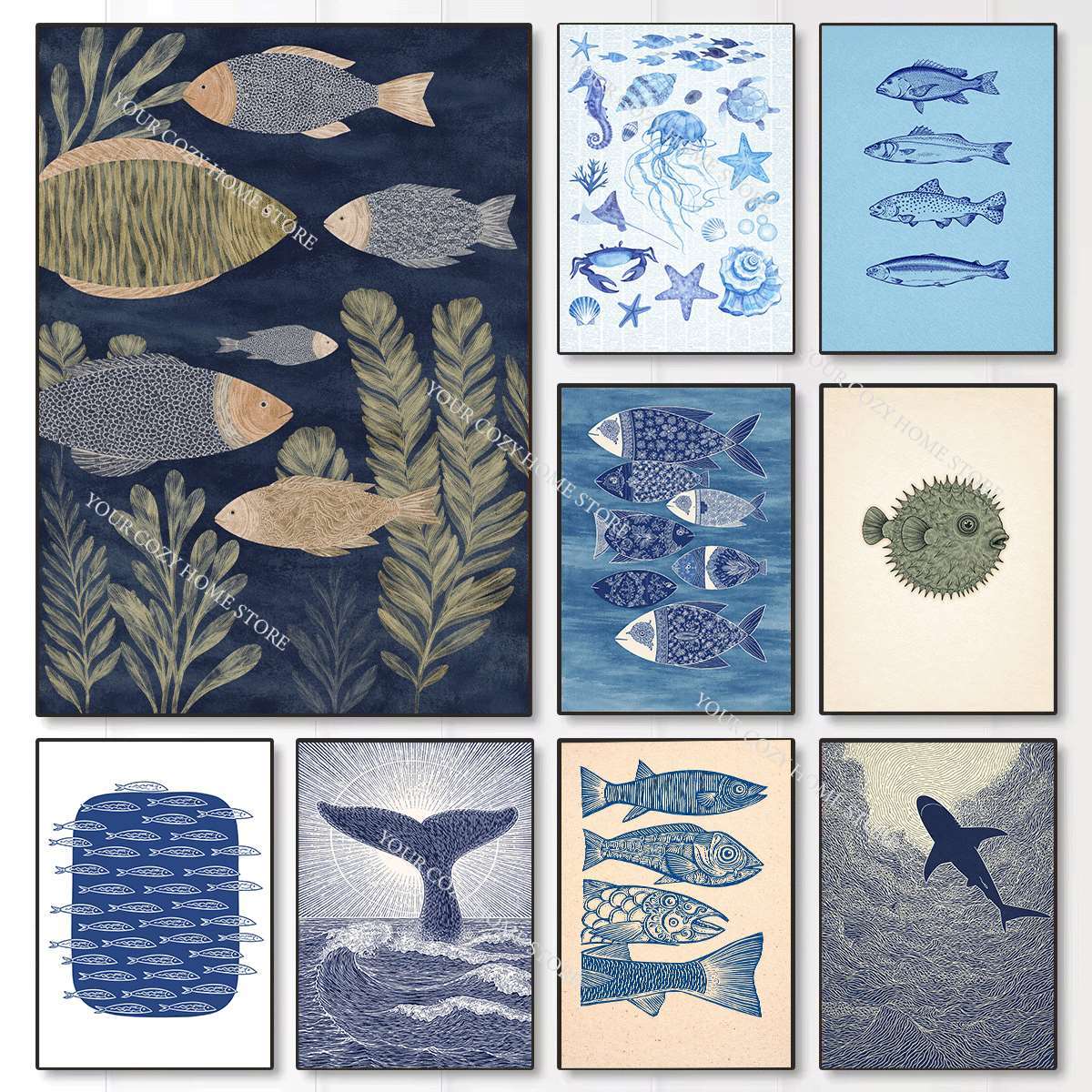 Minimalist Nautical Fish and W - Home Decor Nautical review and price