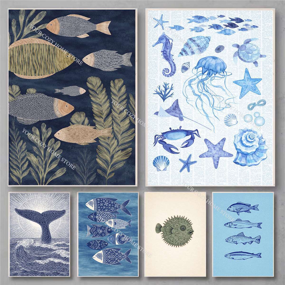 Minimalist Nautical Fish and W - Home Decor Nautical review and price