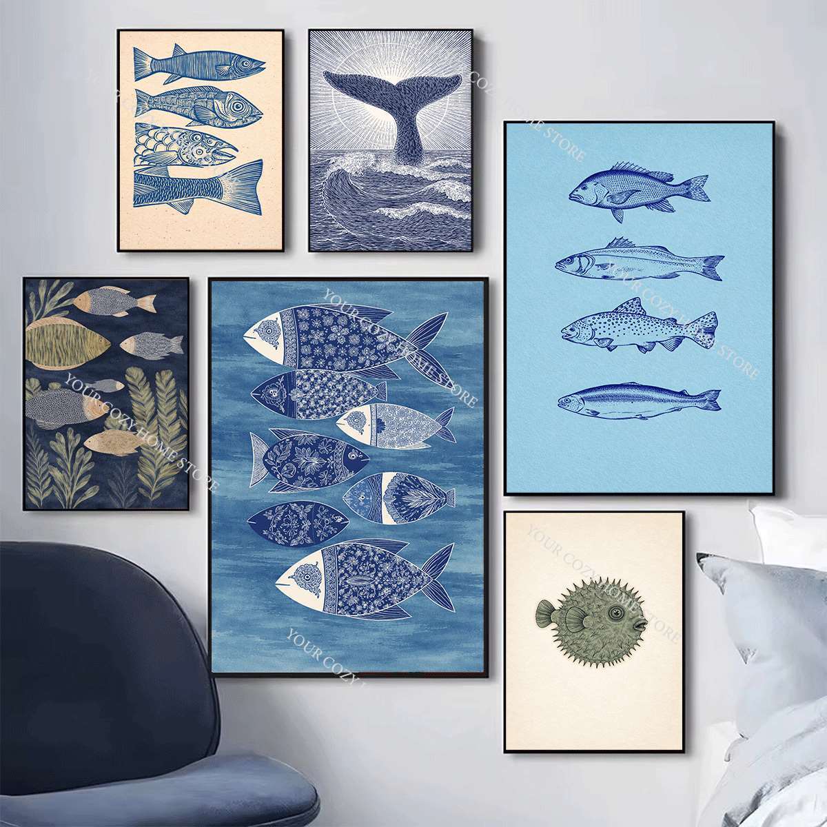 Minimalist Nautical Fish and W - Home Decor Nautical review and price