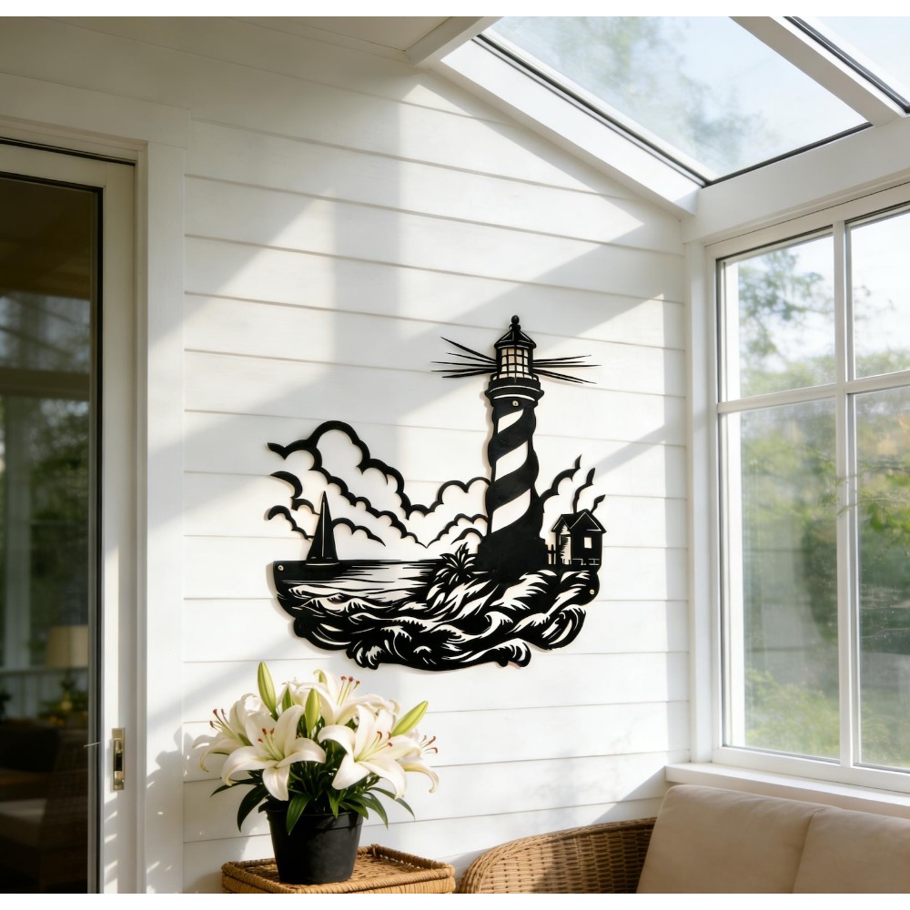 CIFbuy Metal Wall Art Lighthou - Home Decor Nautical review and price