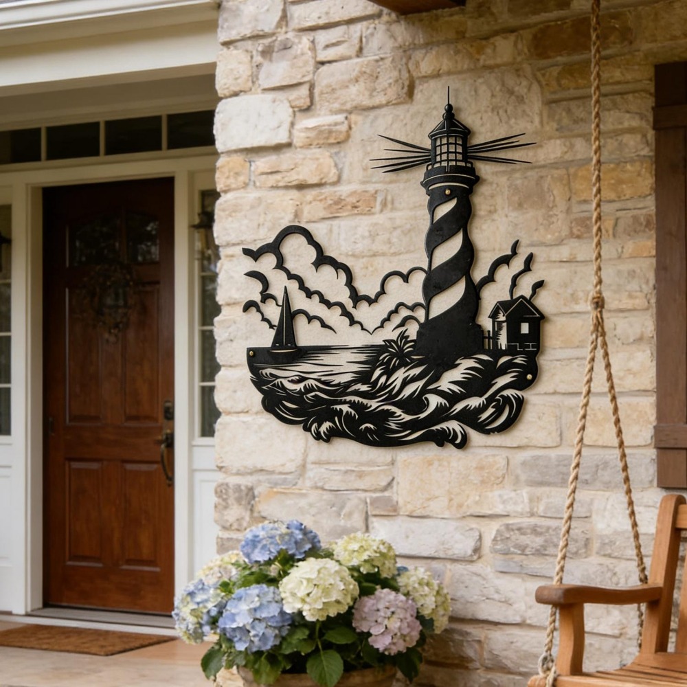 CIFbuy Metal Wall Art Lighthou - Home Decor Nautical review and price